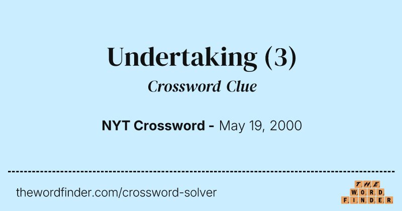 Undertaking crossword clue image