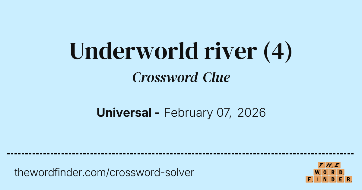 Underworld river — Crossword Clue