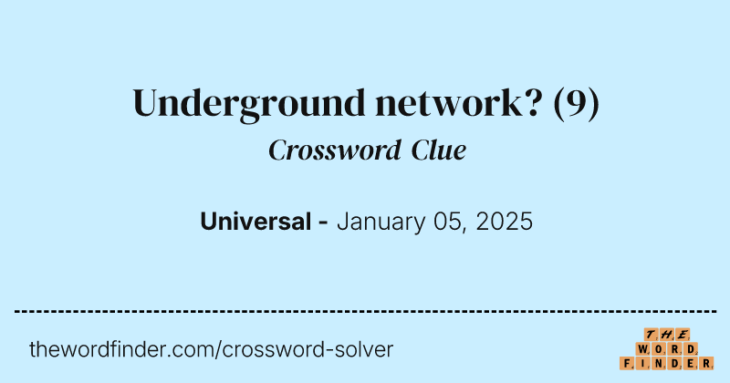 Underground network? crossword clue image