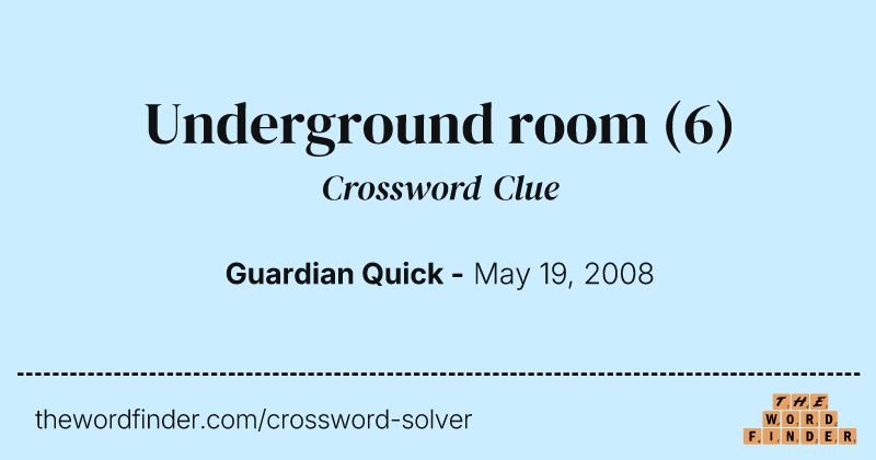 Underground room crossword clue image