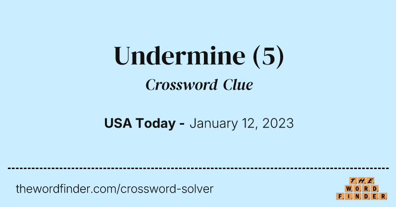 Undermine crossword clue image