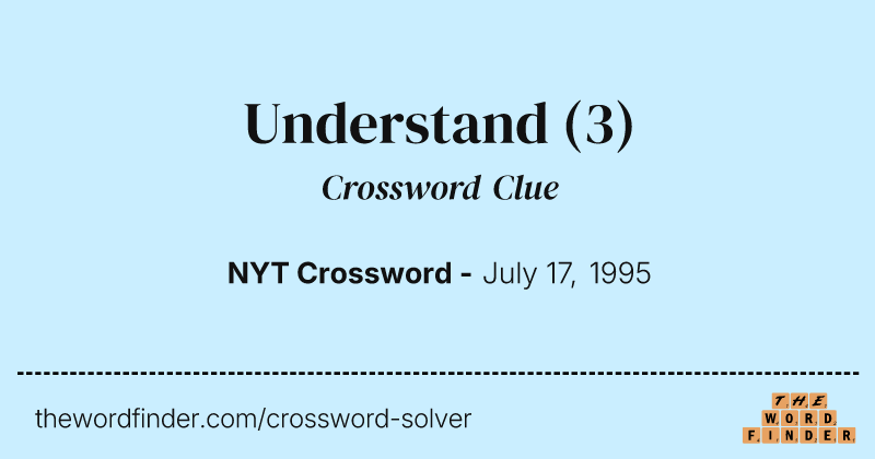 Understand crossword clue image