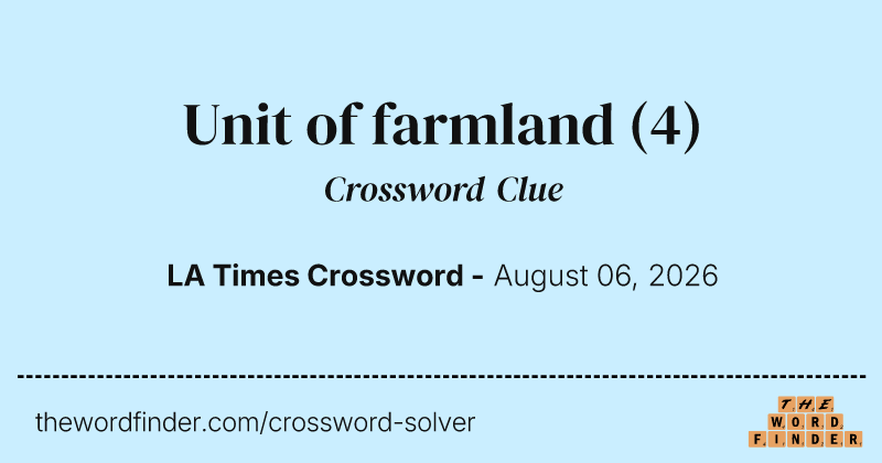 Unit of farmland crossword clue image
