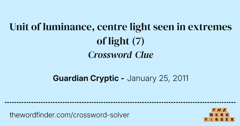 Unit of luminance, centre light seen in extremes of light crossword clue image