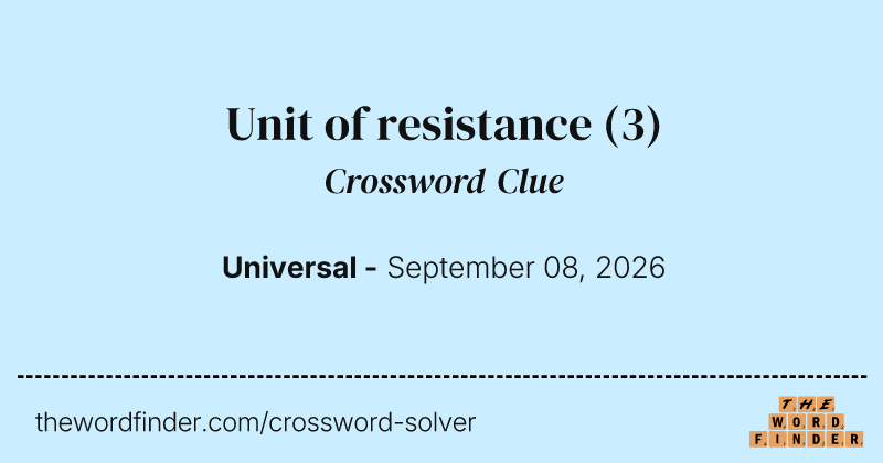 Unit of resistance crossword clue image