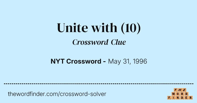 Unite with crossword clue image