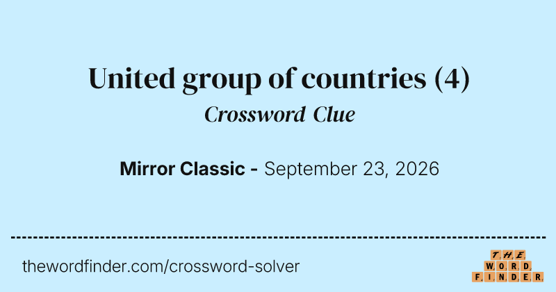 United group of countries crossword clue image