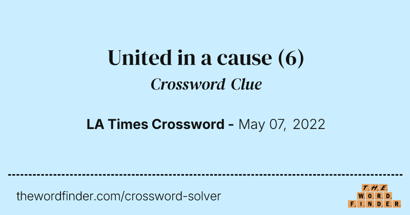 United in a cause crossword clue image