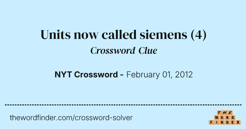 Units now called siemens crossword clue image