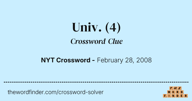Univ. crossword clue image