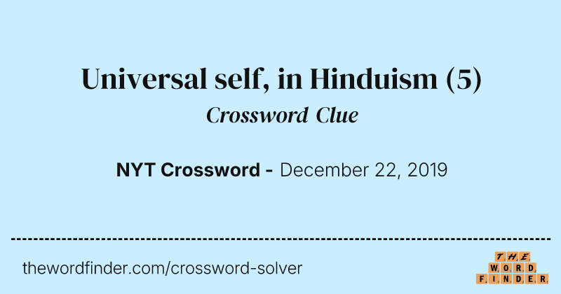 Universal self, in Hinduism crossword clue image