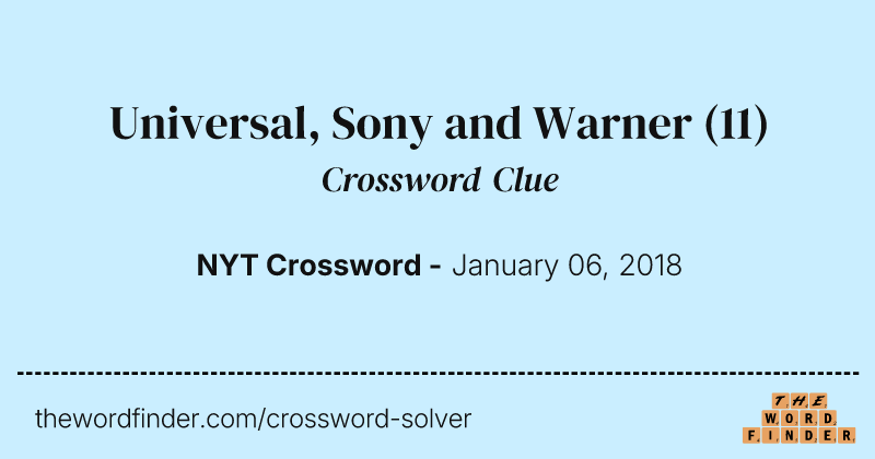 Universal, Sony and Warner crossword clue image