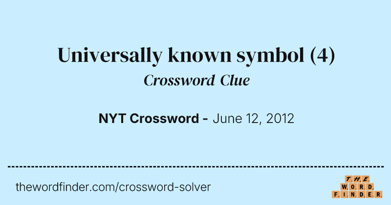 Universally known symbol crossword clue image