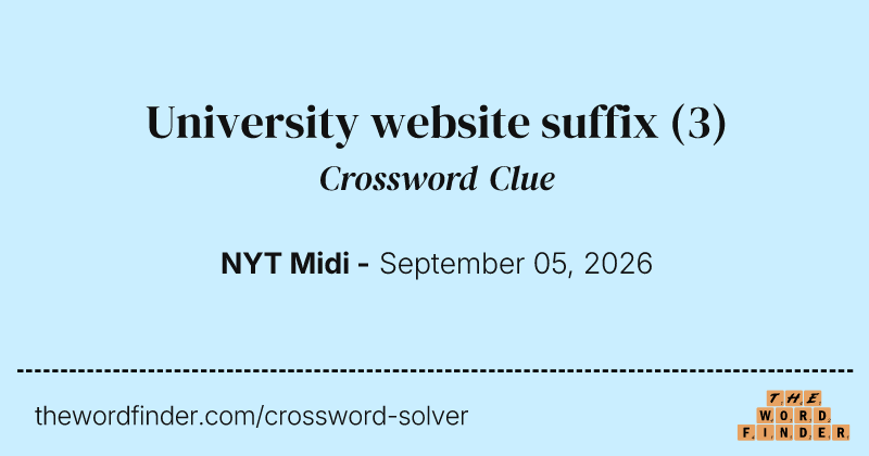 University website suffix crossword clue image