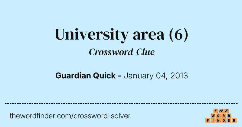 University area crossword clue image