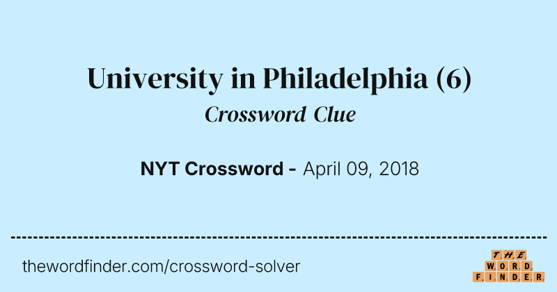 University in Philadelphia crossword clue image