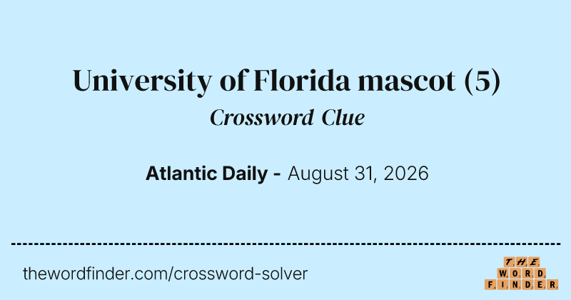 University of Florida mascot crossword clue image