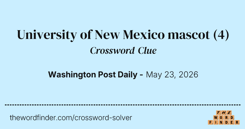 University of New Mexico mascot crossword clue image