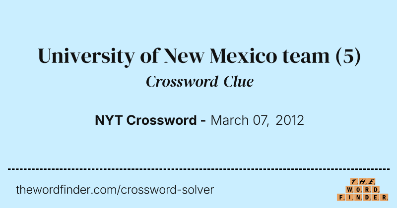 University of New Mexico team crossword clue image