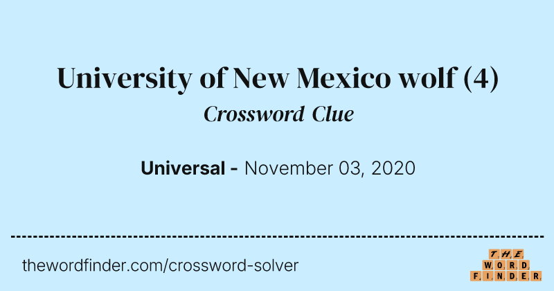 University of New Mexico wolf crossword clue image