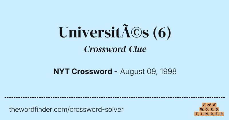 Universités crossword clue image