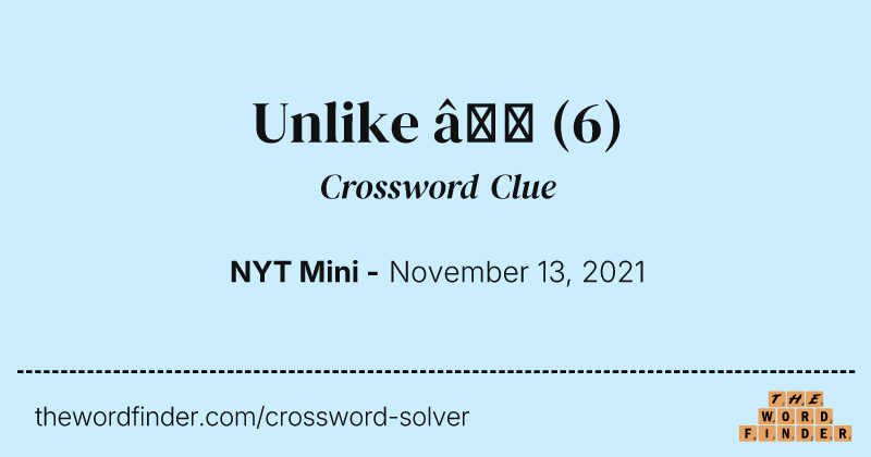 Unlike ∞ crossword clue image