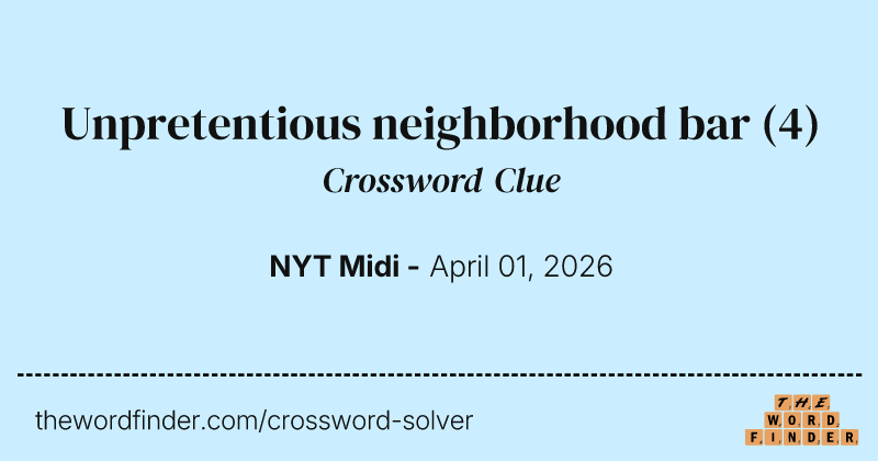 Unpretentious neighborhood bar crossword clue image
