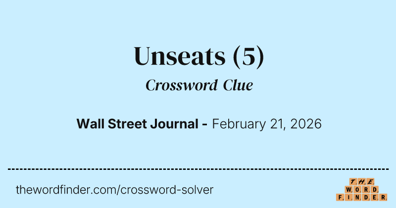 Unseats crossword clue image