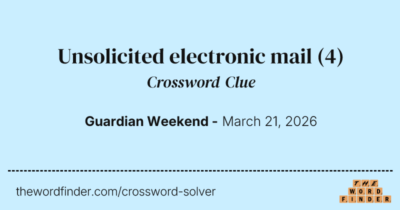 Unsolicited electronic mail crossword clue image