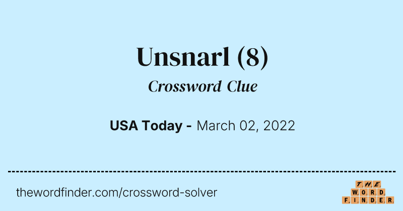 Unsnarl crossword clue image