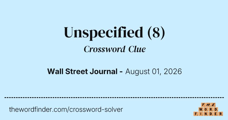 Unspecified crossword clue image
