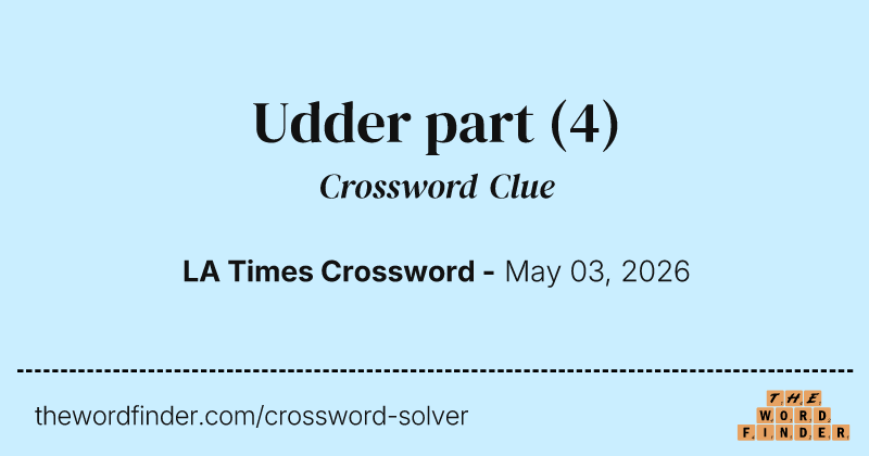 Udder part crossword clue image