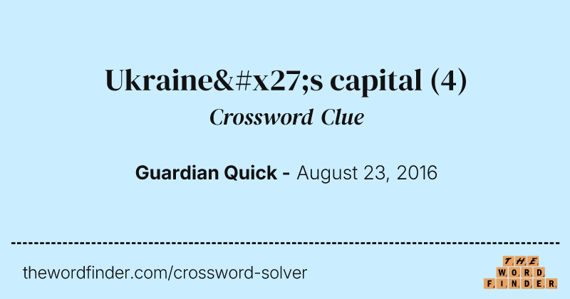 Ukraine's capital crossword clue image