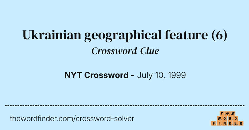 Ukrainian geographical feature crossword clue image