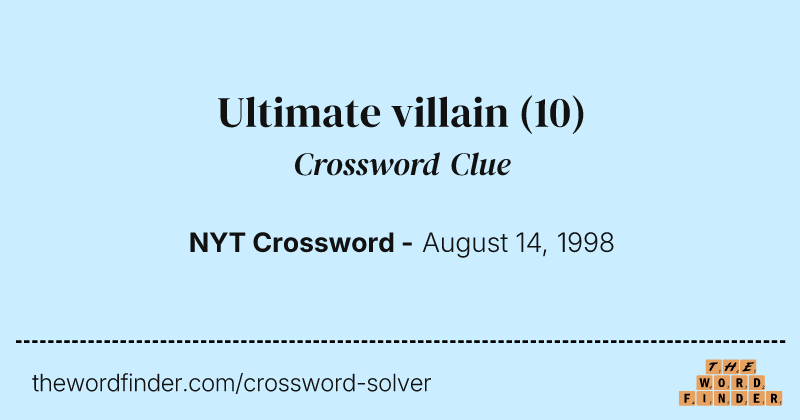 Ultimate villain crossword clue image
