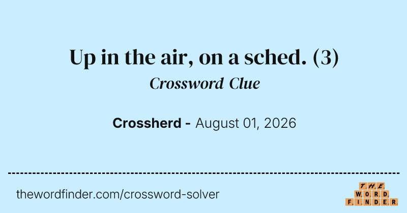 Up in the air, on a sched. crossword clue image
