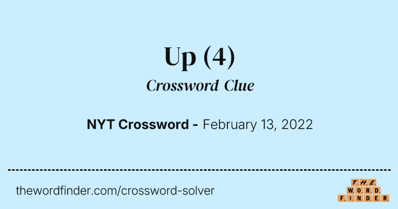 Up crossword clue image