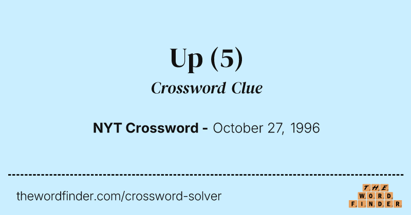 Up crossword clue image