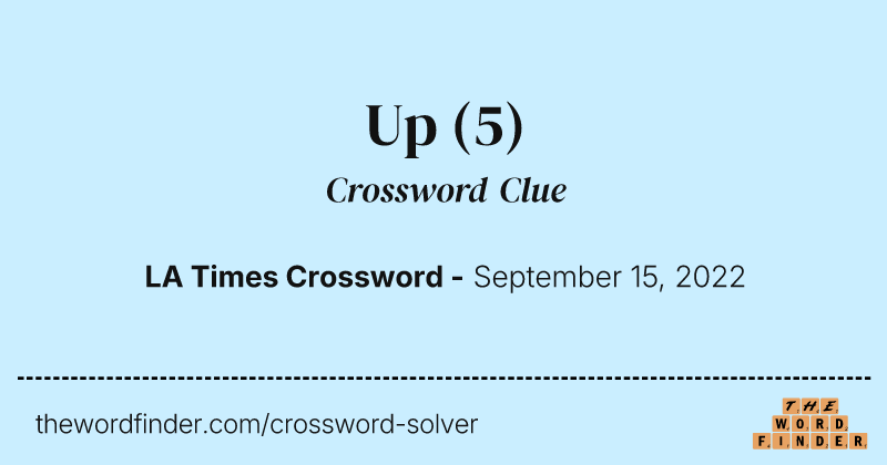 Up crossword clue image