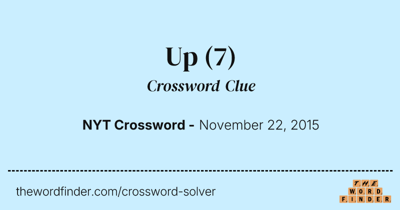 Up crossword clue image