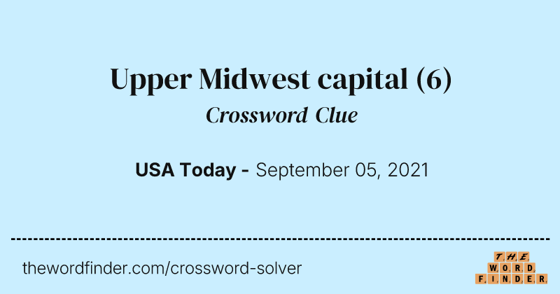 Upper Midwest capital crossword clue image