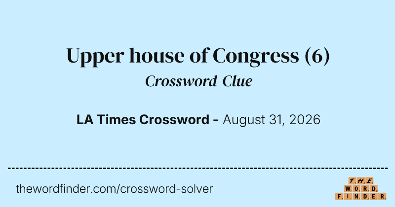 Upper house of Congress crossword clue image