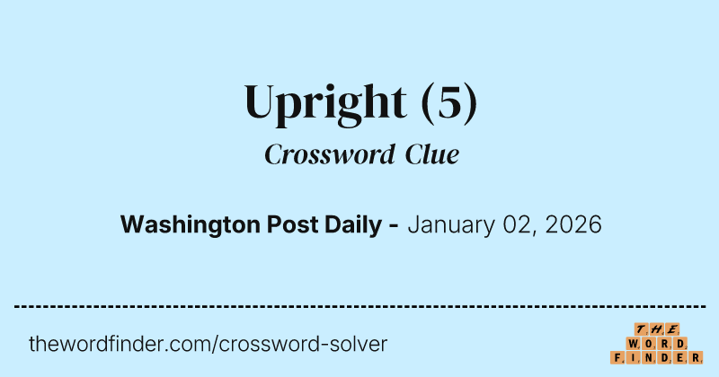 Upright crossword clue image