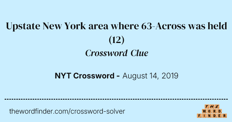 Upstate New York area where 63-Across was held crossword clue image