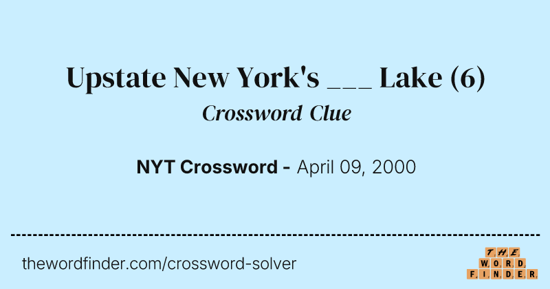 Upstate New York's ___ Lake crossword clue image