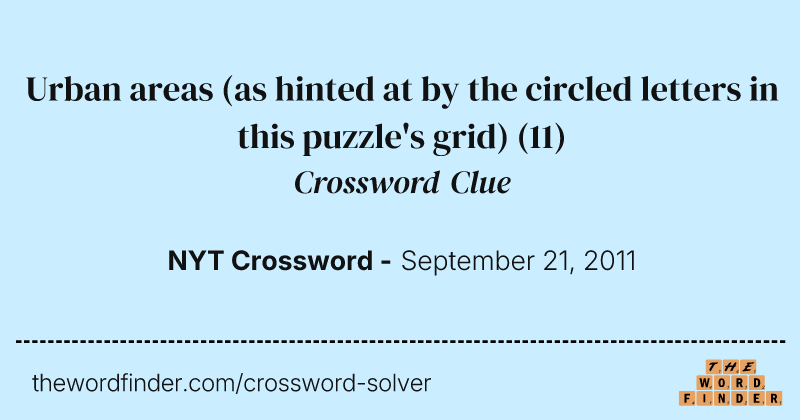 Urban areas (as hinted at by the circled letters in this puzzle's grid) crossword clue image