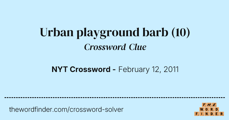 Urban playground barb crossword clue image