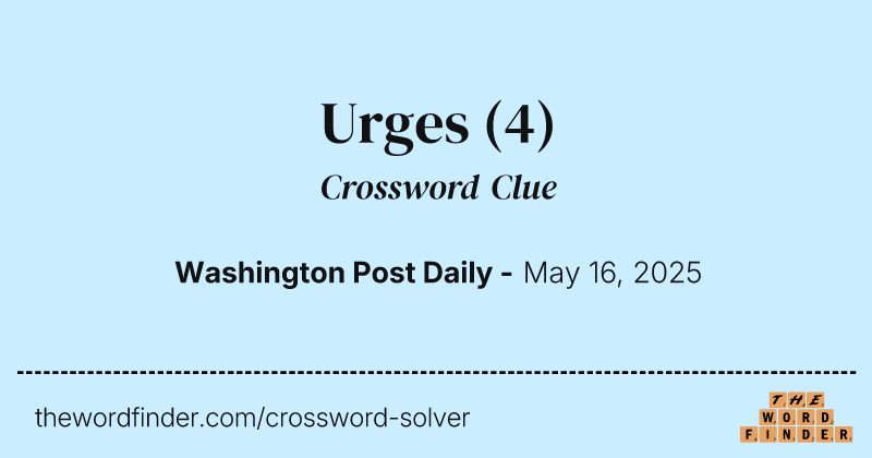Urges crossword clue image