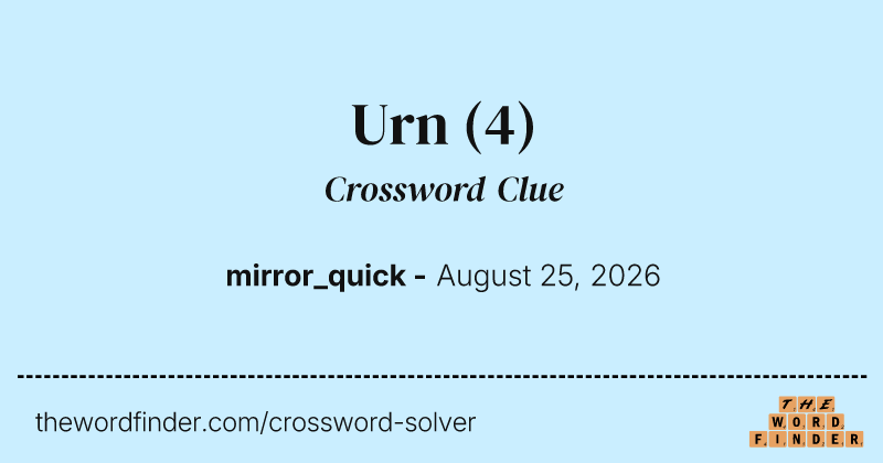 Urn crossword clue image