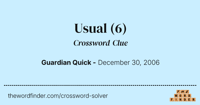 Usual crossword clue image